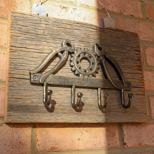 Blacksmith Tools Wall Hanger - Farrier Metalwork - Cast Iron Hooks