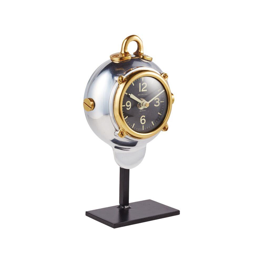 Diver Table Clock Brass Desk Clock Polished Aluminum Nautical