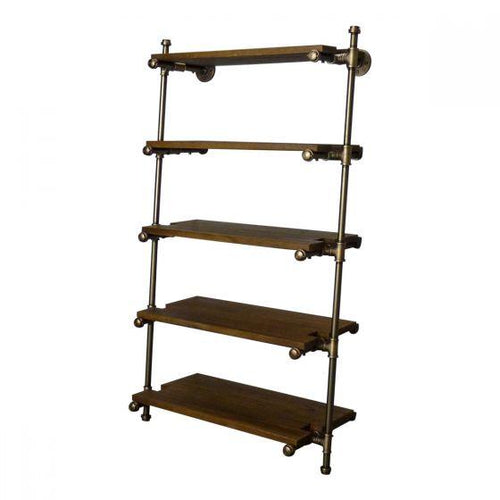 Etagere Farmhouse Industrial Leaning Pipe Bookcase - Wall Mounted-Rustic Deco Incorporated