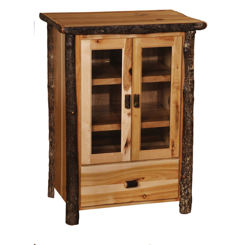 Authentic Hickory Log Media Cabinet - Handcrafted USA in Euro Style-Rustic Deco Incorporated