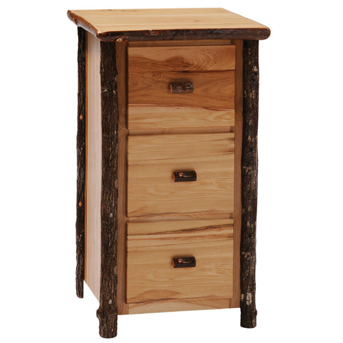 Hickory Log Three Drawer File Cabinet - Standard Finish-Rustic Deco Incorporated