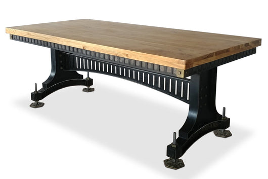 Longeron Industrial Adjustable Dining Table Base - Steel - Casters