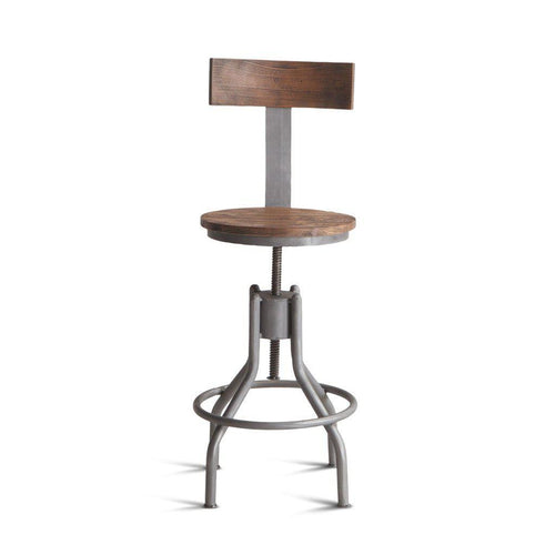 Industrial Loft Adjustable Bar Stool - Weathered Gray - 48"  Set of 2 - Rustic Deco Incorporated