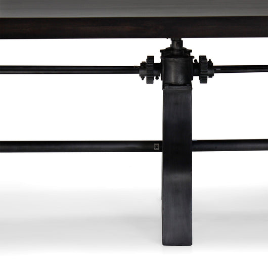 KNOX Adjustable Communal Dining Table - Industrial Crank 120 X 48