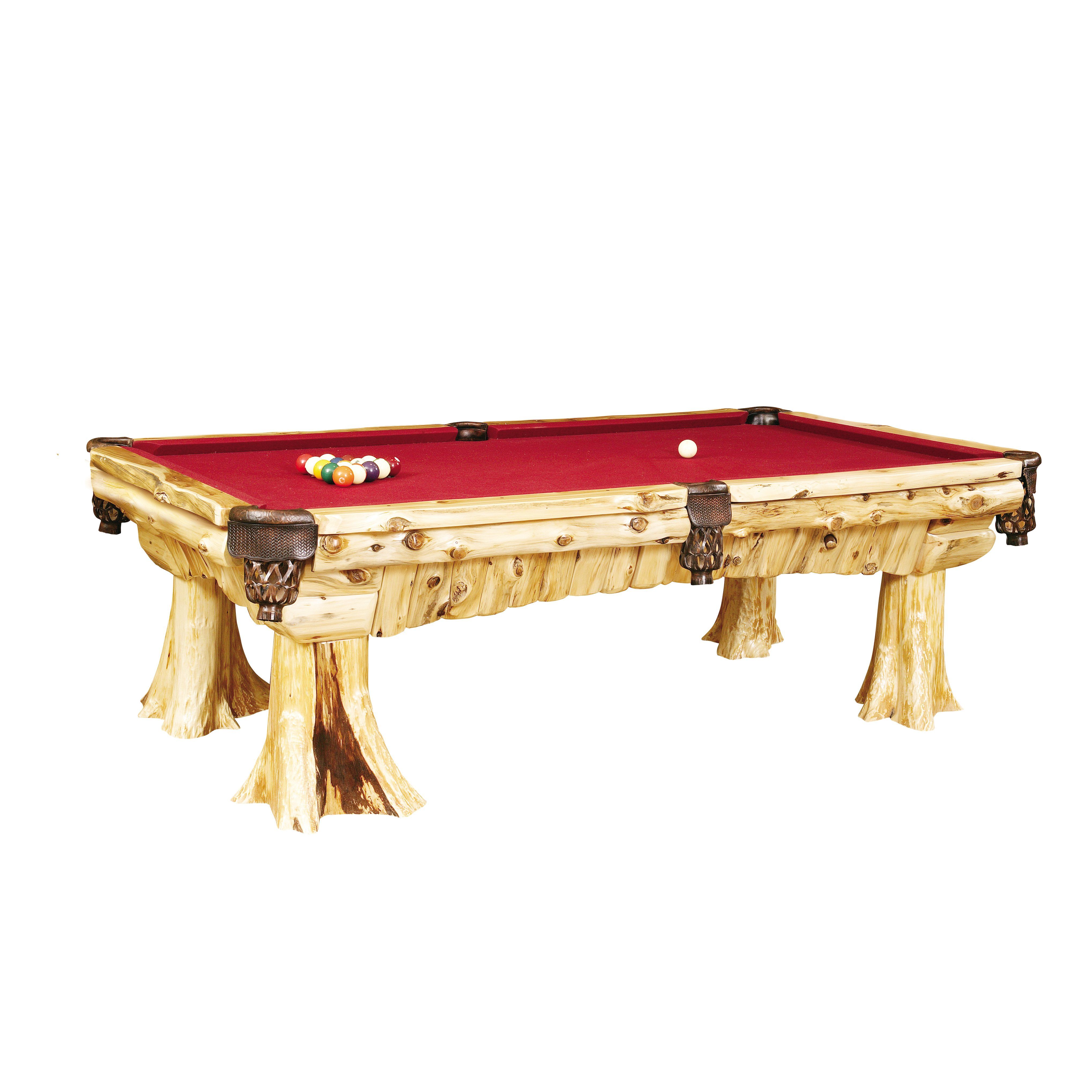 rustic log pool tables