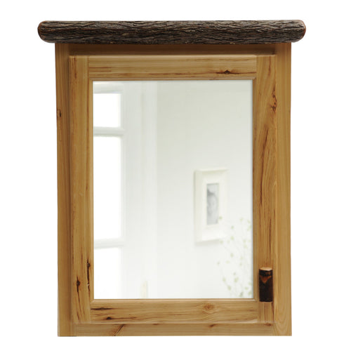 Natural Hickory Log Medicine Cabinet- 27-33 Inch - Hinged Left and Hinge Right-Rustic Deco Incorporated