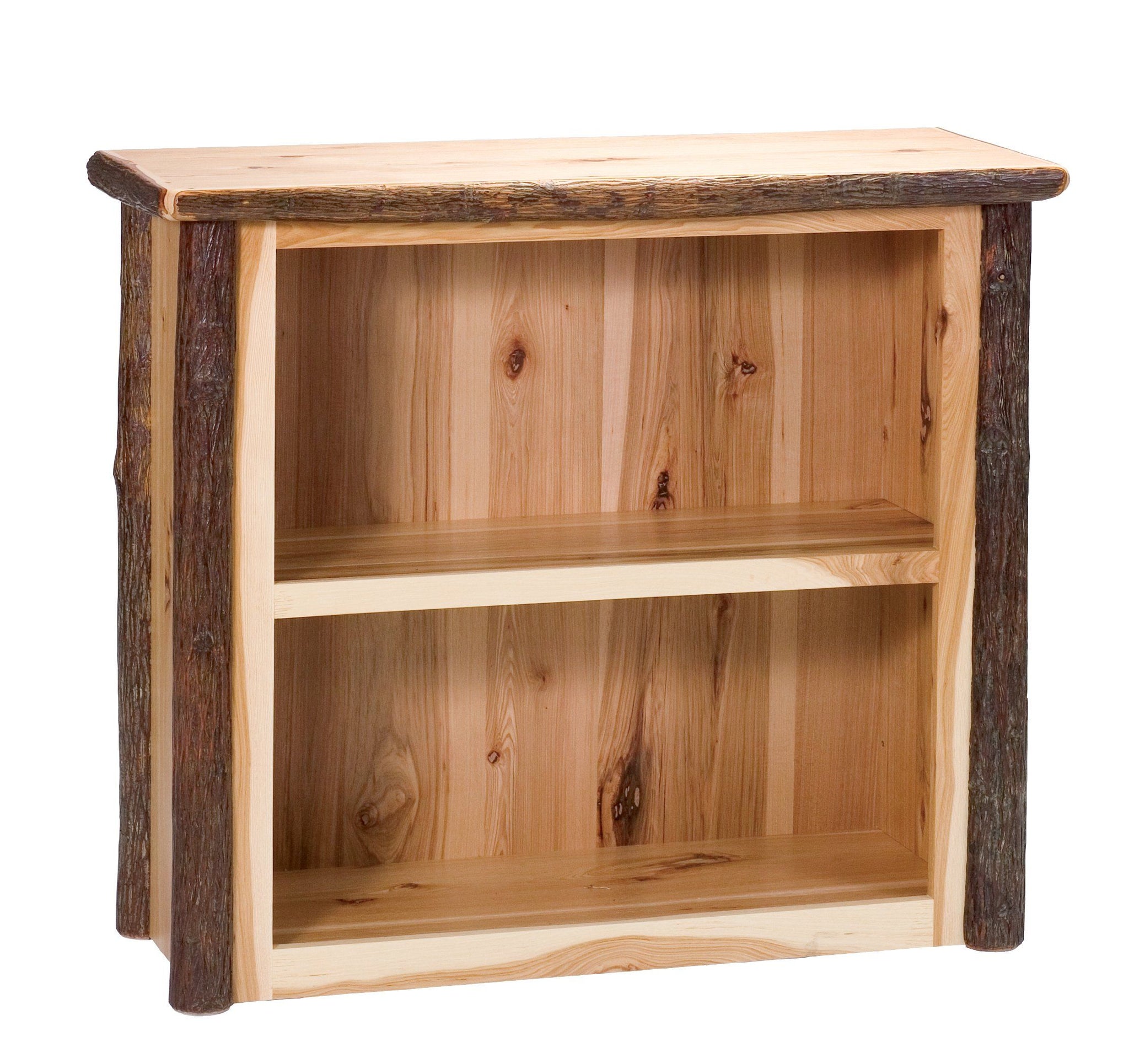 Natural Hickory Log Small Bookshelf Standard Finish