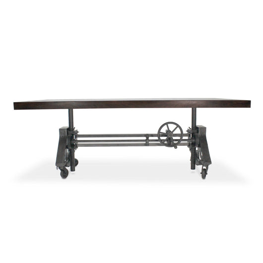 Otis Steel Dining Table - Adjustable Height - Iron Base - Casters