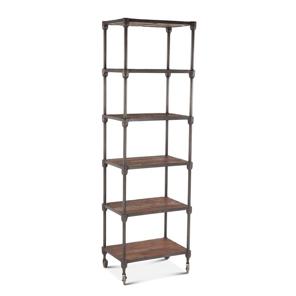 Rustic Industrial Bookshelf 80 Iron Reclaimed Teak Wood Bookc