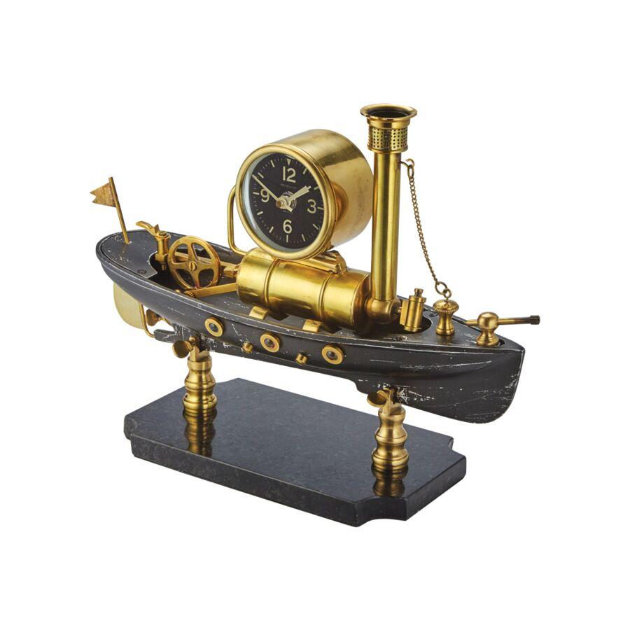 Steamboat Table Clock Nautical Steampunk Desk Clock Solid Brass