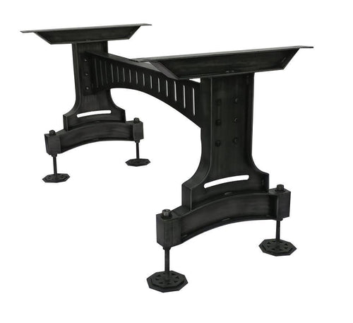 Railway Bridge Metal Adjustable Table Base - Dining to Bar Height - Rustic Deco Incorporated