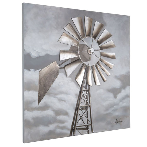 Tornado Alley Windmill - Large 3D Wall Art - Hand-Painted - 48"-Rustic Deco Incorporated