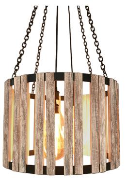 Whitewash Barnwood Pendant Division Street 24" Diameter-Rustic Deco Incorporated