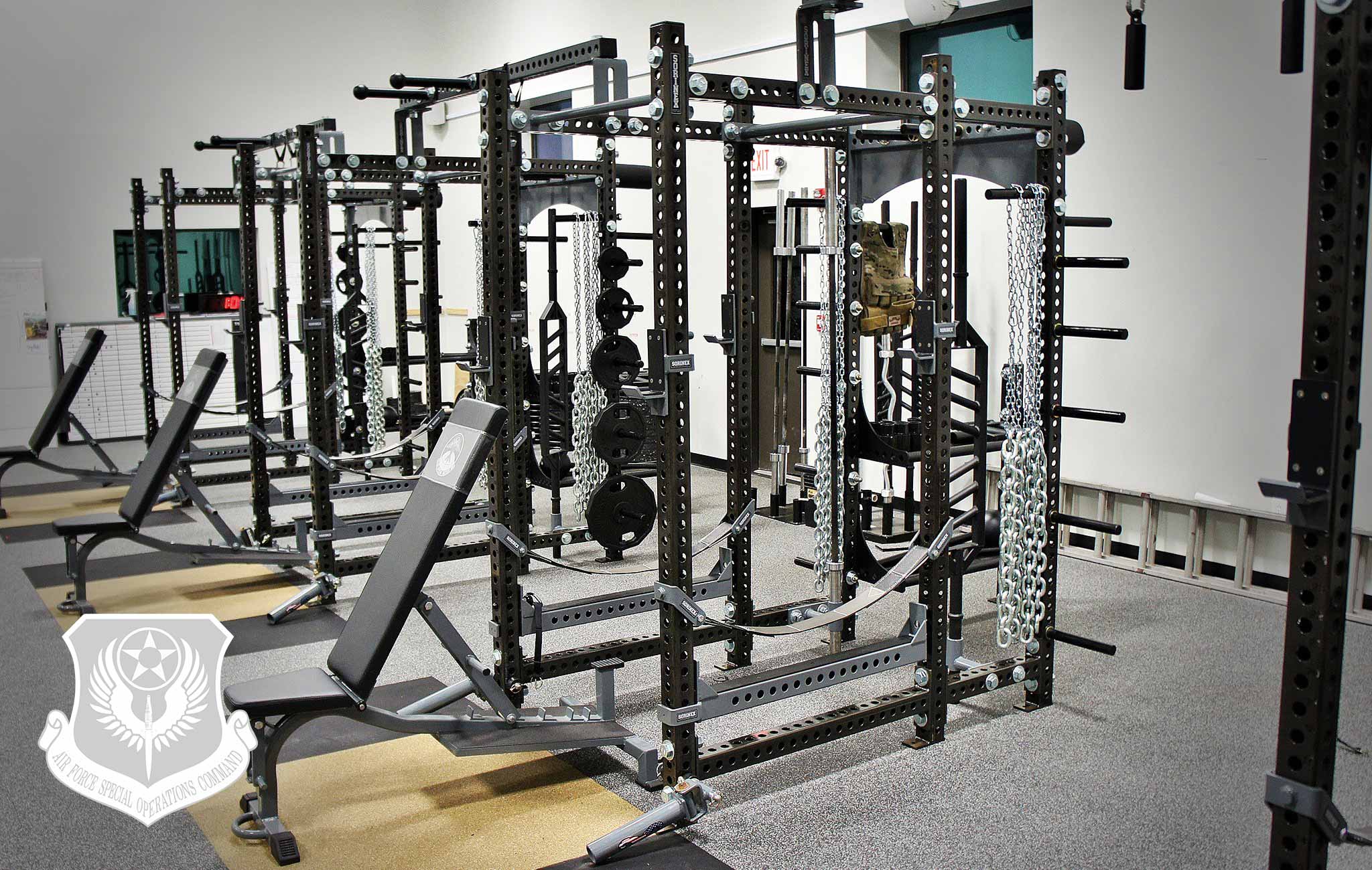 AFSOC POPE AAF Sorinex strength and conditioning facility