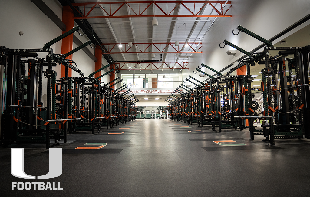 Miami Football Sorinex strength and conditioning facility