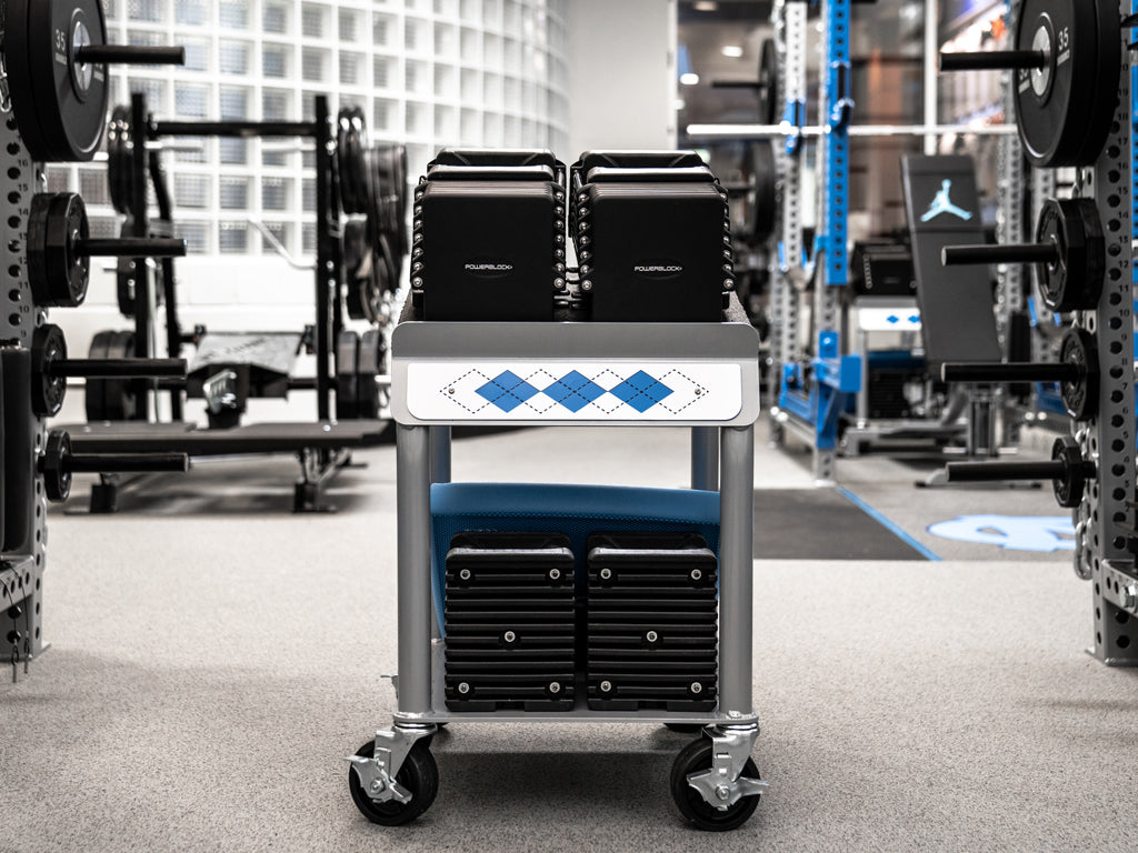 UNC Football Rolling Power Block Cart