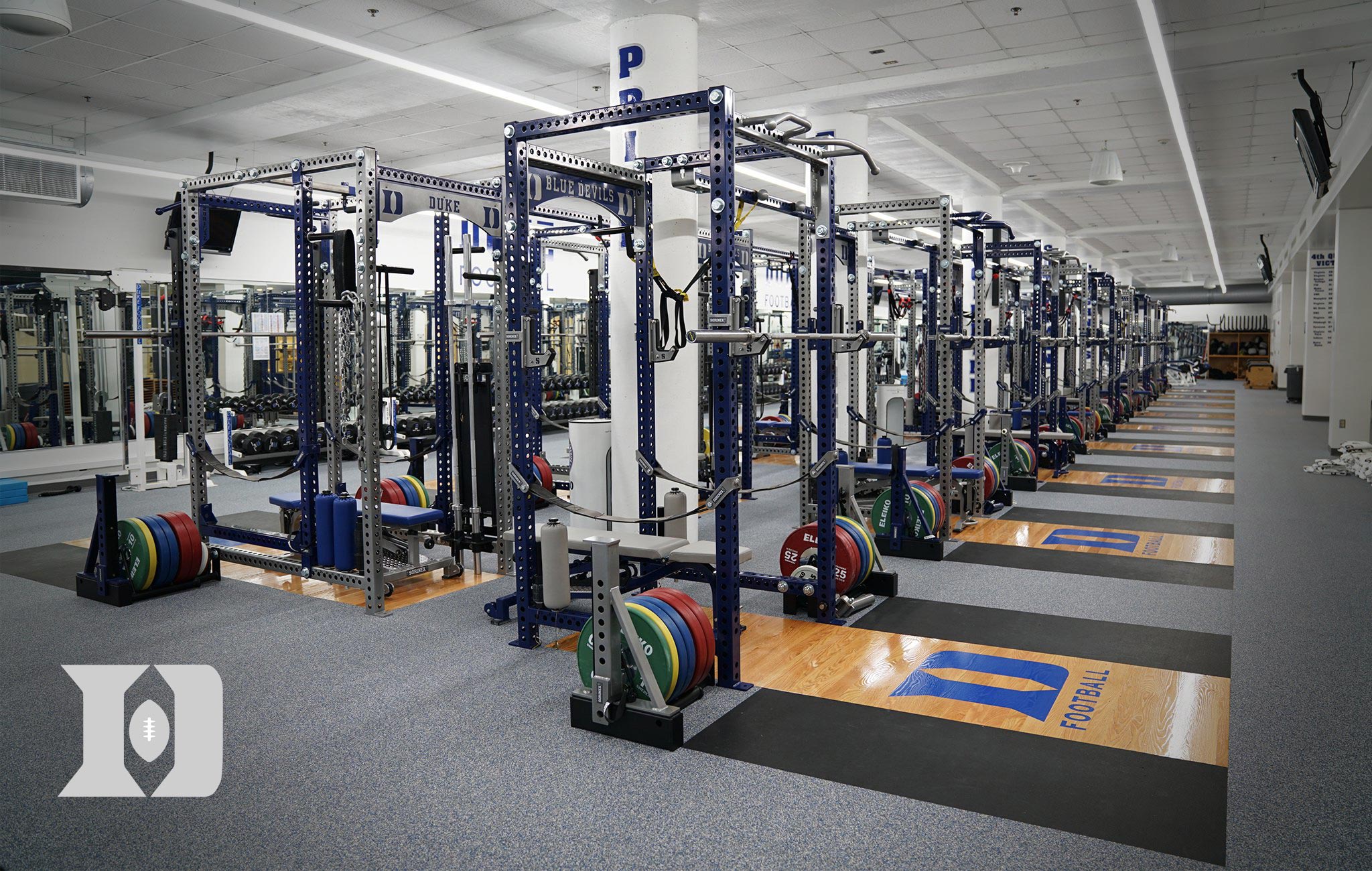 Duke Football Sorinex strength and conditioning facility