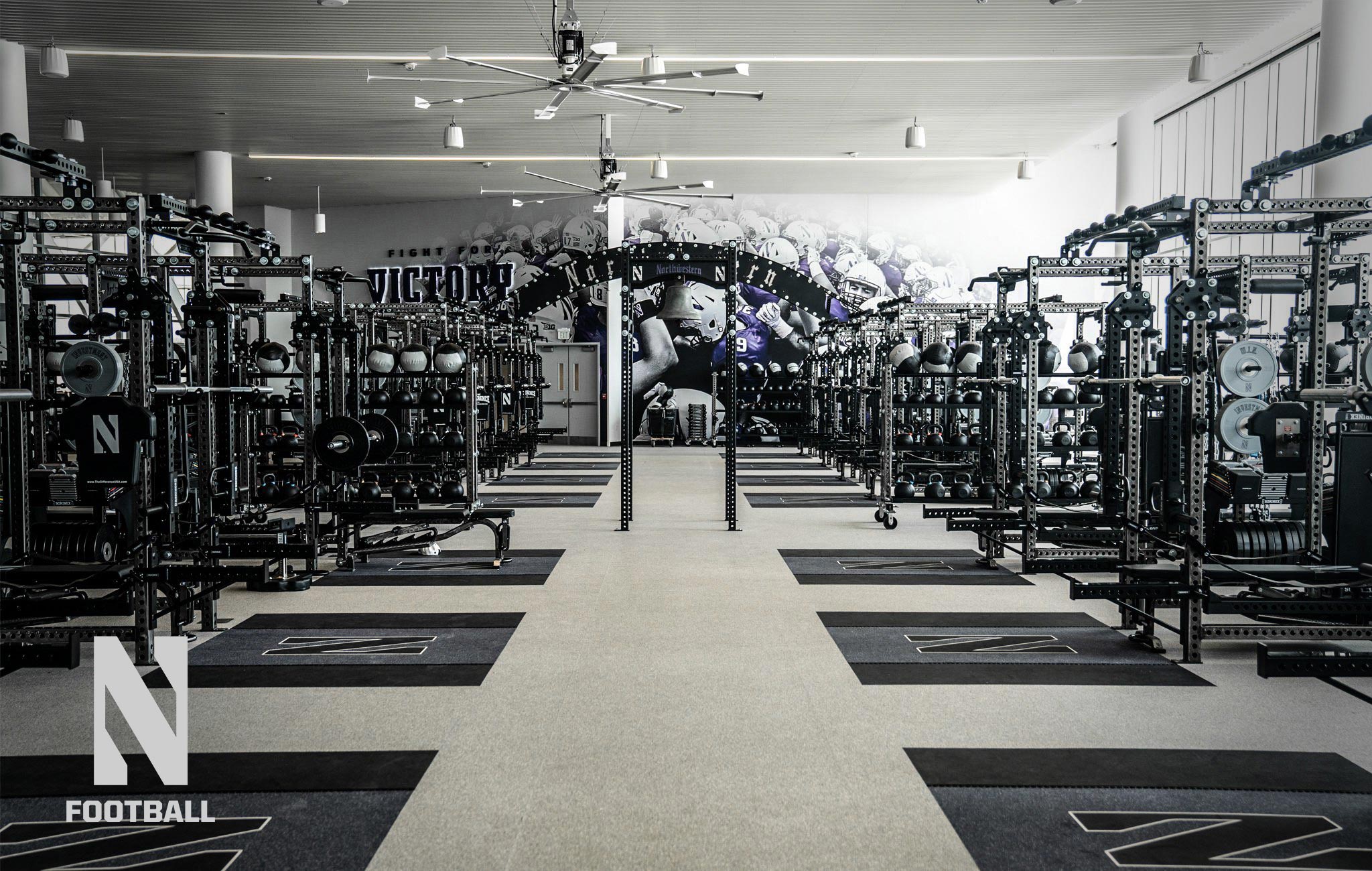 Northwestern University football Sorinex strength and conditioning facility