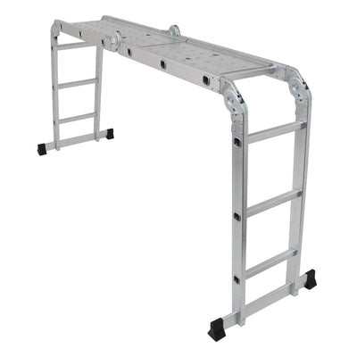 Escalera Plegable Aluminio Cuerpo Acero 4 Escalones Peldaños Peldaños  706640