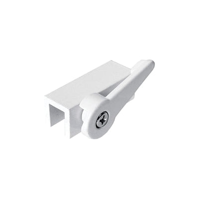 Cerradura para puerta corrediza U 9862 de Prime-Line Products, de empuje  hacia adentro, acabado blanco