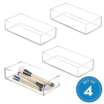 4er Set Divisor de Gavetas Inserción Cajón Plástico Blanco Gavetas  Organizador