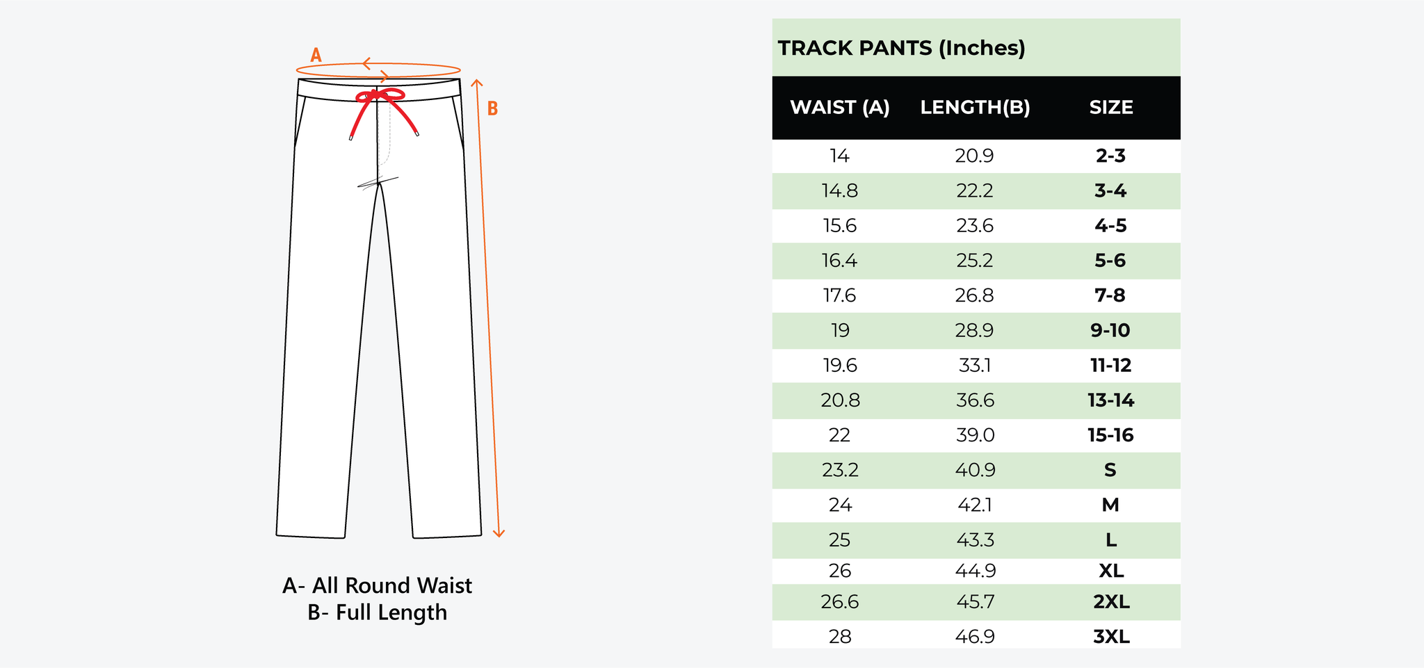 Track Pants  Half Pant Size Chart  Free Transparent PNG Download  PNGkey