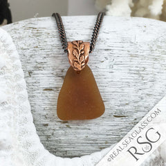 Amber Sea Glass Pendant