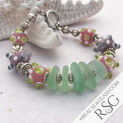 Seafoam Sea Glass Bracelet