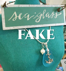 Fake Sea Glass vs. Real Sea Glass Example