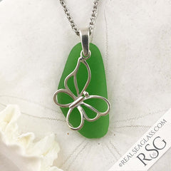 Grass Green Sea Glass Pendant