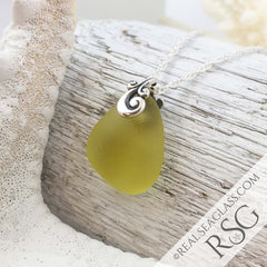 Yellow Sea Glass Pendant