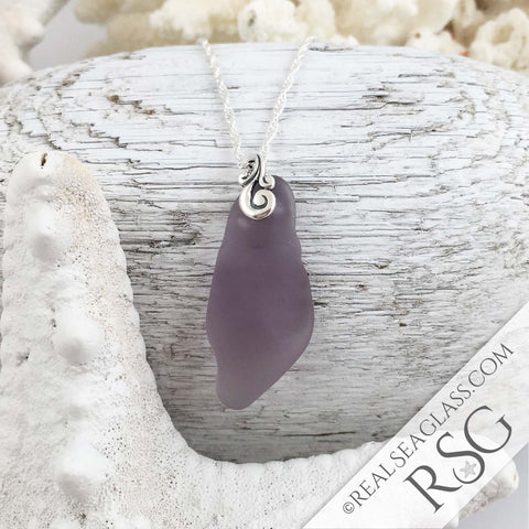 Large Sun Purple Sea Glass Pendant