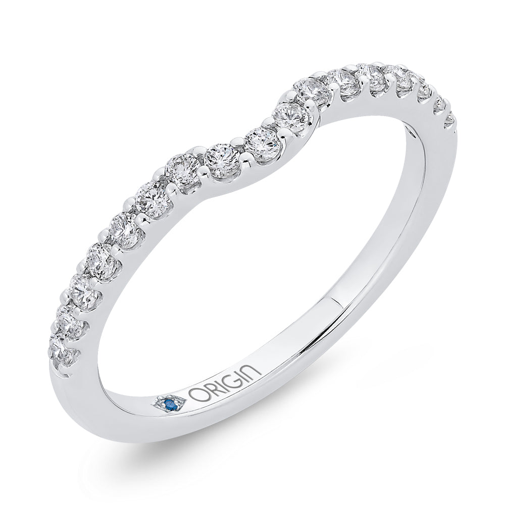 14K White Gold Round Cut Diamond HalfEternity Contour