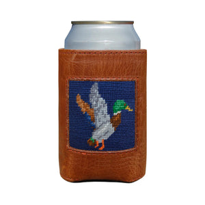 Mallard Needlepoint Can Cooler | Classic Navy - The Polka-Dot Palm
