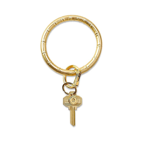 Oventure Croc Leather Big O Key Ring - Solid Rose Gold