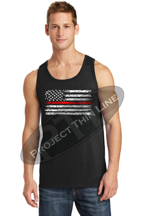 Thin RED Line Tattered Horizontal Flag Tank Top - Project Thin Line