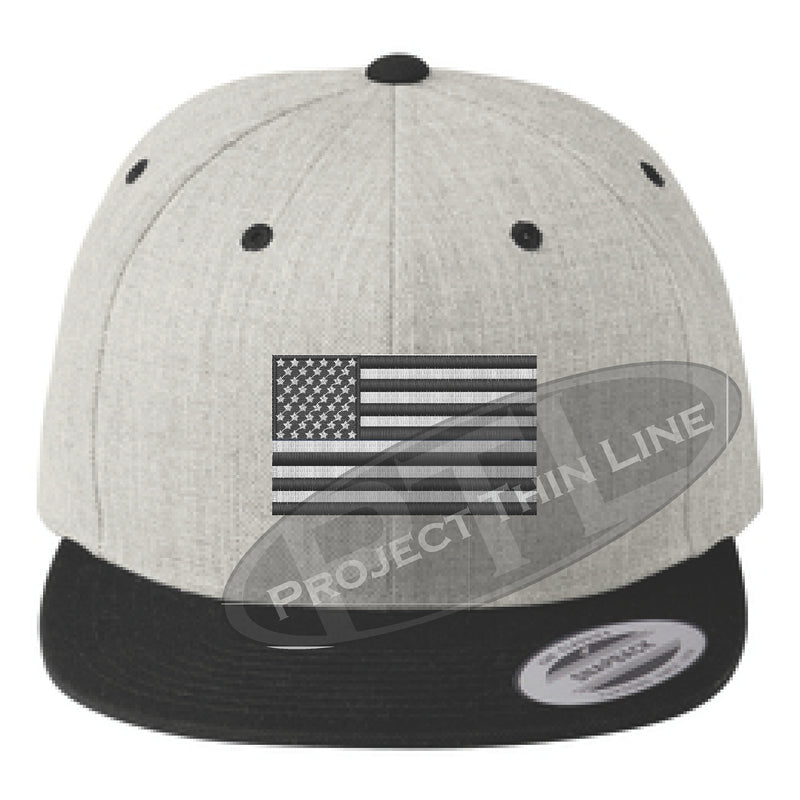 Embroidered Thin Subdued / Tactical American Flag Flat Bill Snapback C ...