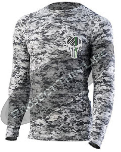 Thin Green Line Punisher Skull Long Sleeve Compression ...