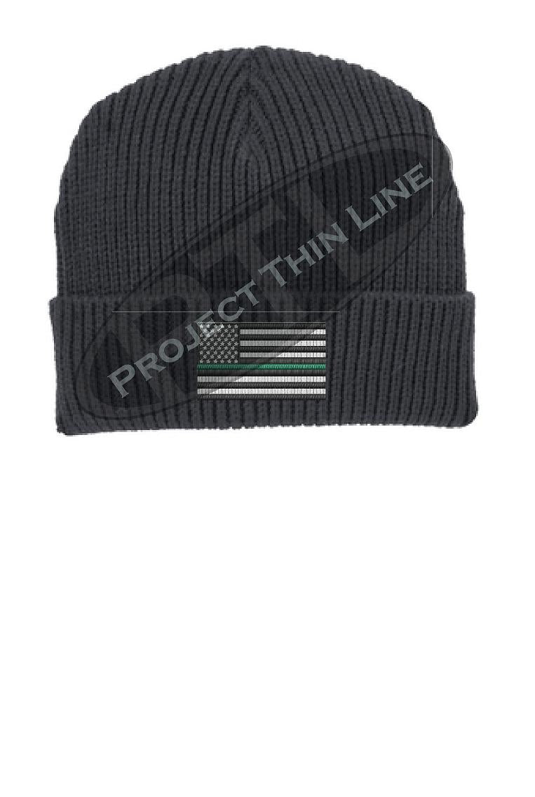 Thin SILVER Line American Flag Winter Watch Hat