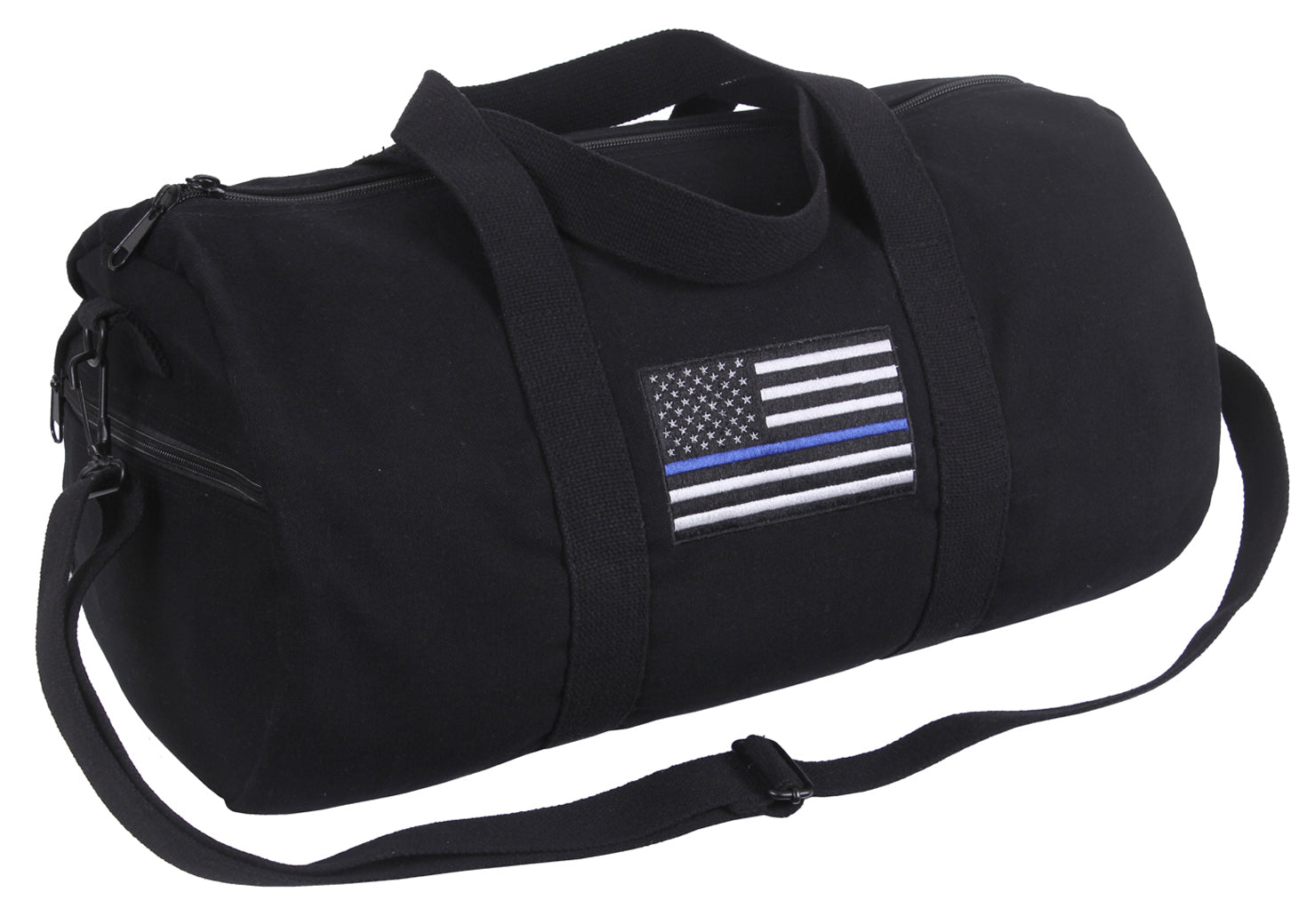 Thin Blue Line American Flag Canvas Shoulder Duffle Bag - Project Thin Line
