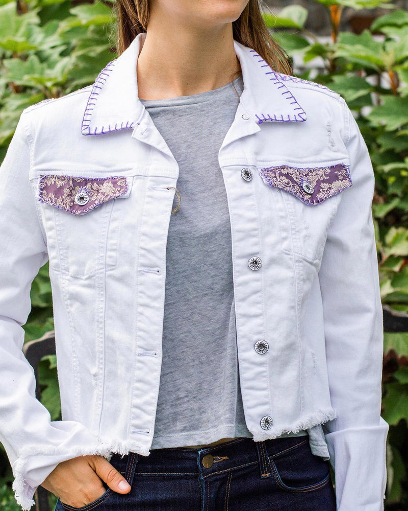 white jean jacket distressed