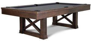 “STABLE” 7FT & 8FT POOL TABLE (Brown Wash Finish) Dining Top Option