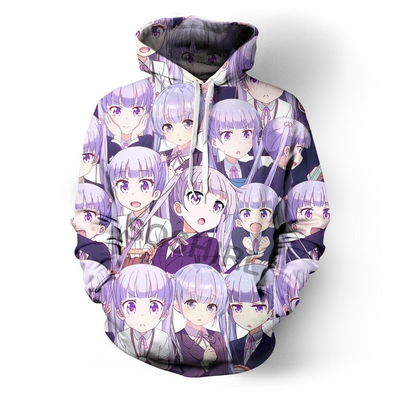 New Game Kawaii Purple Girls Anime Hoodies T Shirts