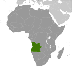Angola regional locator map