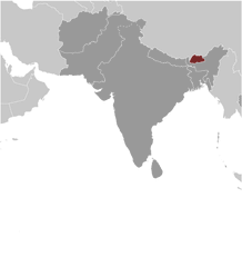 Bhutan locator map