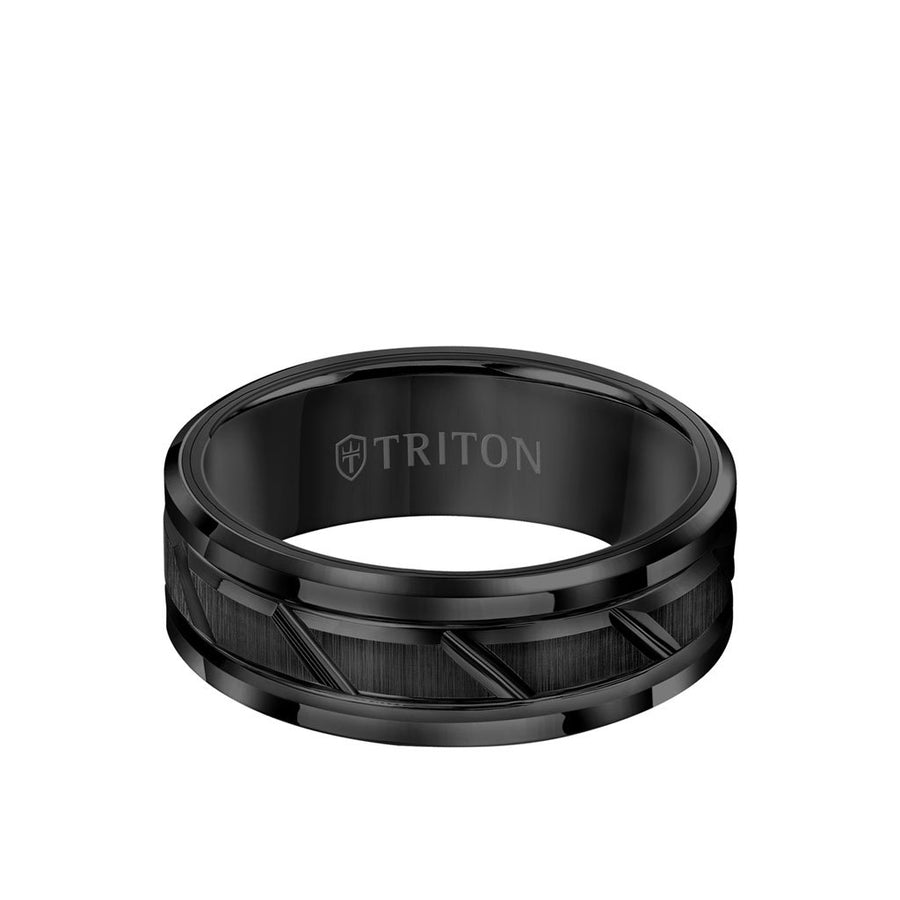 7 mm Matte Black Stainless Steel Ring, In stock!