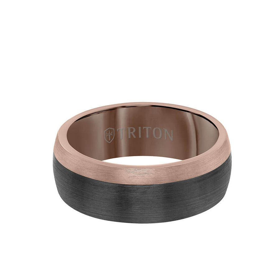 7MM Tungsten Carbide Ring - Brushed Finish and Step Edge