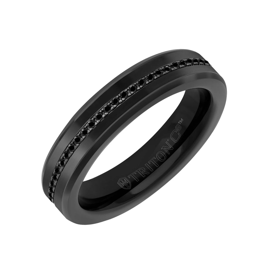 Men's Black Tungsten Wedding Band or Engagement Ring 7mm