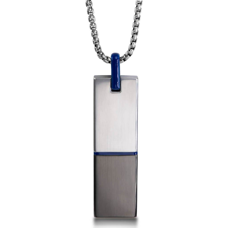 555Jewelry 4mm Chain Stainless Steel Patterned Dog Tag Necklace Pendant for  Men