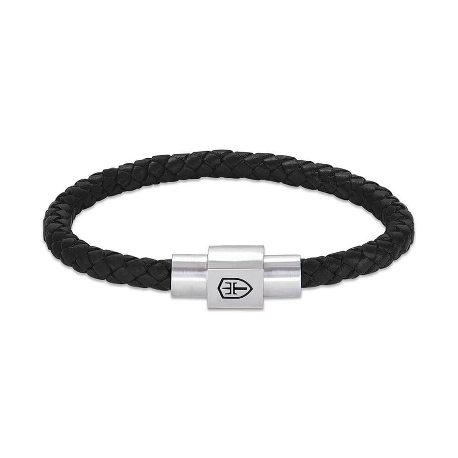 Montblanc Braided Leather Removable Magnetic Clasp Two Bracelet In